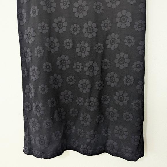 Vintage Y2K Floral Print Jacquard Pull On Maxi Dress Daisy Black Size Small S - Picture 3 of 8